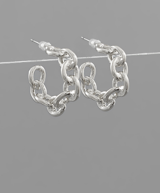 Chain Hoop Earrings Mini