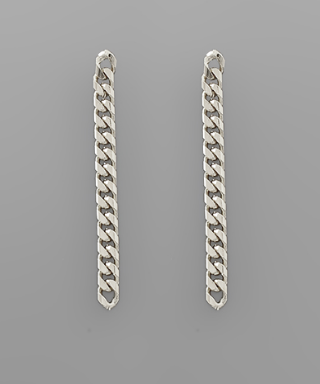 Chain Drop Earrings - Silver