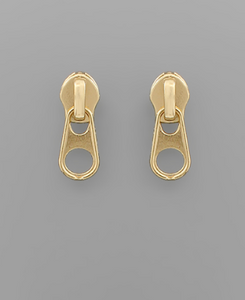 Zip It Earrings - Gold