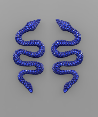 Cobalt Snake Earrings